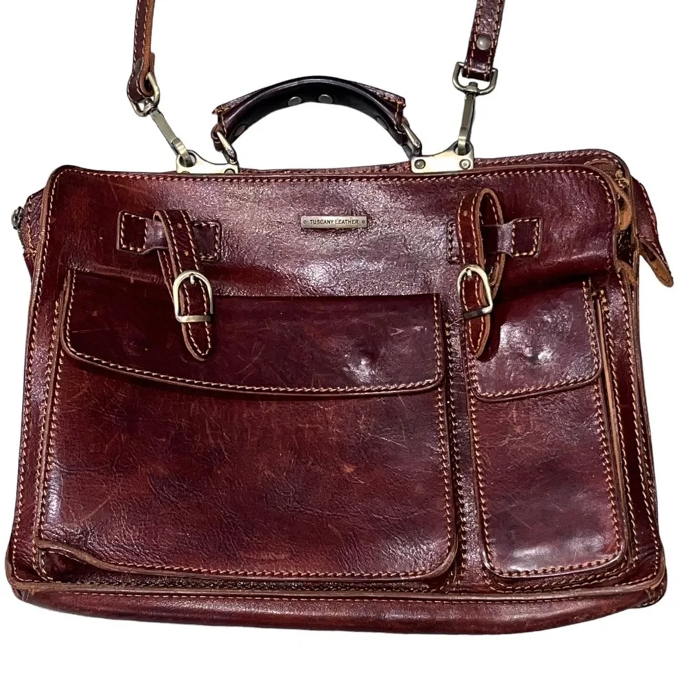 Tuscany Leather Brown Venezia Briefcase Bag